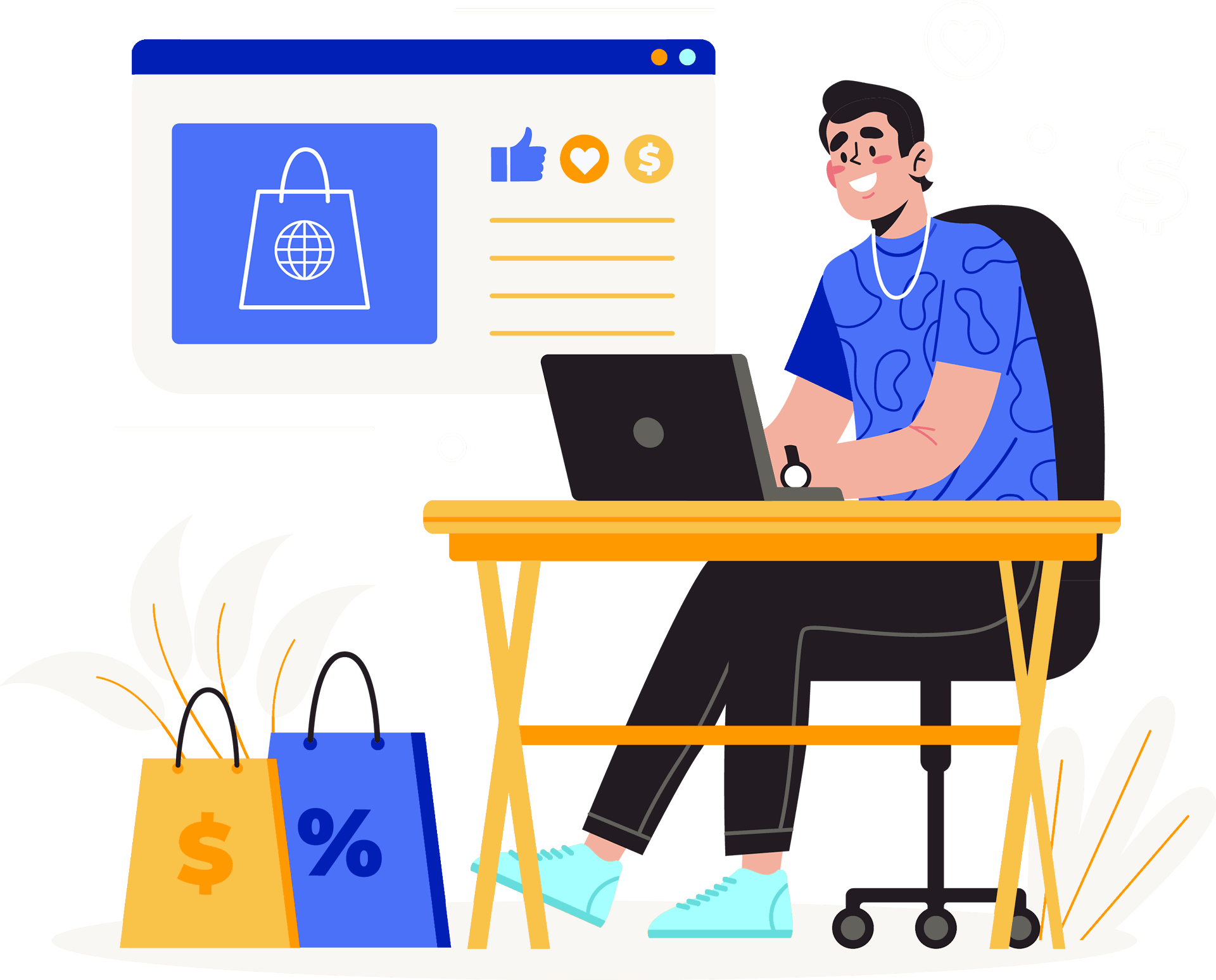 Online shopping illustration